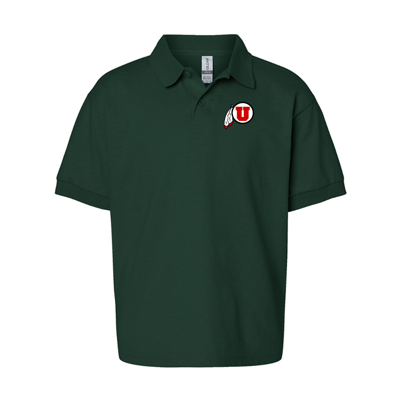 Youth Utah Utes Gildan Dry Blend Jersey Polo